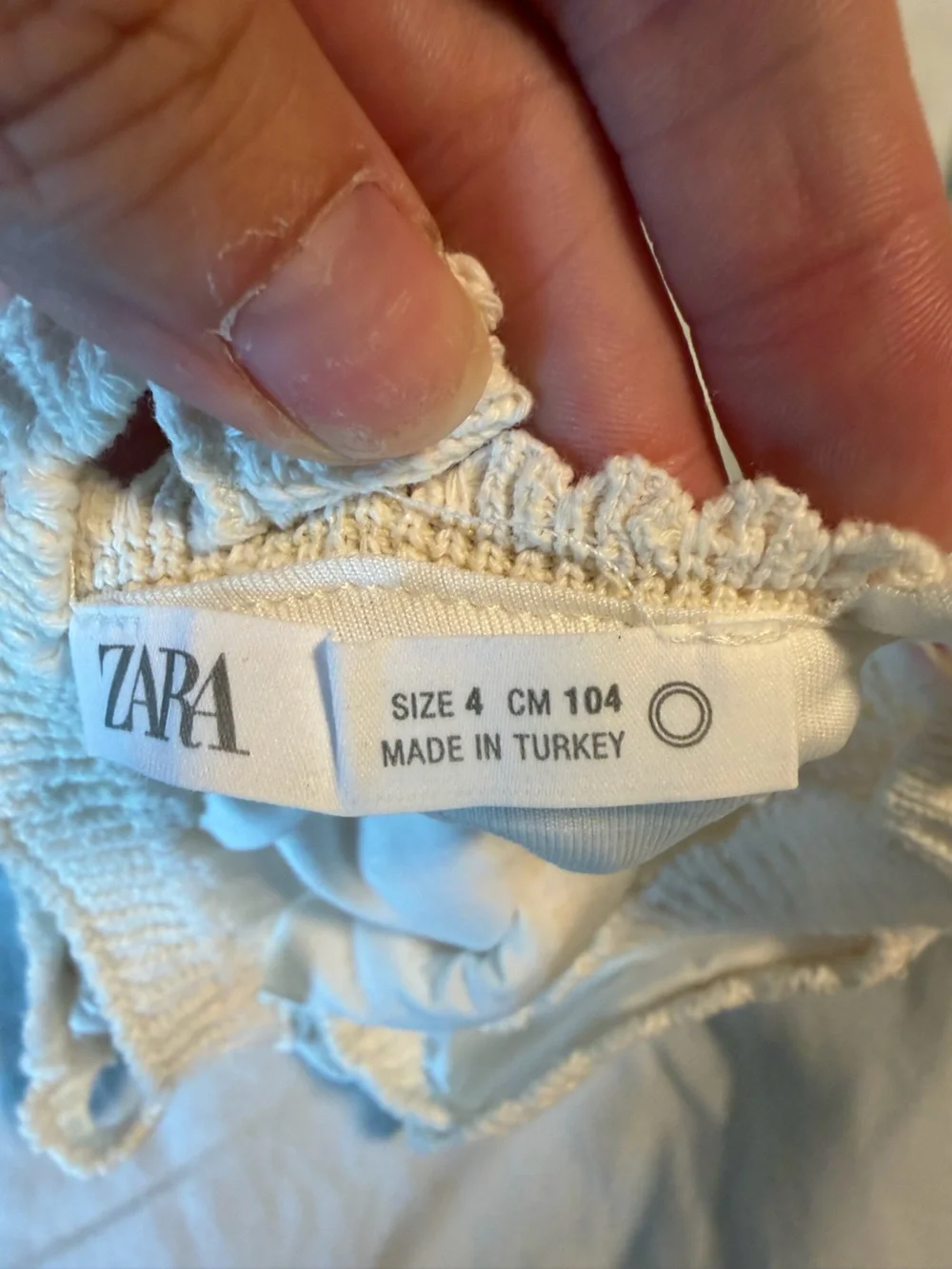 Zara White Crochet One-Piece with Multicolor Floral Accents, Size 4